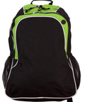 WINNER BACKPACK B5020 Active Wear Winning Spirit Black/ White/Lime "(w)35.5cm (h) 43cm (d)15.5cm Capacity: 23 Litres" 