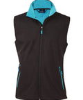 Rosewall Soft Shell Vest Ladies' Jk46 Casual Wear Winning Spirit Black/Cyan 8 