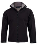 Winning Spirit Aspen Softshell Hood Jacket Kids' Jk33k Casual Wear Winning Spirit Black/Charcoal 6K 
