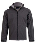 Winning Spirit Aspen Softshell Hood Jacket Kids' Jk33k Casual Wear Winning Spirit Marl Charcoal/Charcoal 6K 
