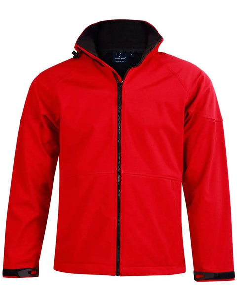 Winning Spirit Aspen Softshell Hood Jacket Kids' Jk33k Casual Wear Winning Spirit Red/Black 6K 