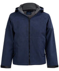 Winning Spirit Aspen Softshell Hood Jacket Kids' Jk33k Casual Wear Winning Spirit Marl Navy/Charcoal 6K 