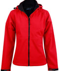 Winning Spirit Aspen Softshell Hood Jacket Ladies' Jk34 Casual Wear Winning Spirit Red/Black 8 