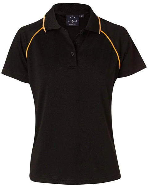 Winning Spirit Casual Wear Black/Gold / 8 WINNING SPIRIT CHAMPION POLO Ladies' PS19