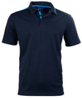 Winning Spirit PS83 STATEN POLO SHIRT Men's Casual Wear Winning Spirit Navy/Cyan XS 