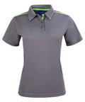 Winning Spirit PS84 STATEN POLO SHIRT Ladies Casual Wear Winning Spirit Ash/lime 6 