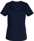 Winning Spirit Ladies V-neck Contrast Trim Scrubs Top M7660 - Simply Scrubs Australia