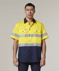 Hard Yakka Short Sleeve Two Toned Hi Vis Shirt Y07754 - Allsorts Workwear