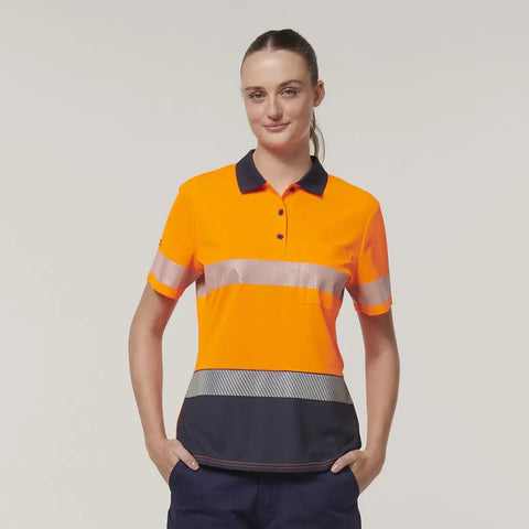 Hard Yakka Women's Hi Vis Taped Polo Shirt Y08602 - Allsorts Workwear