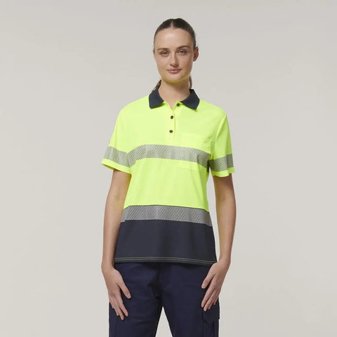 Hard Yakka Women's Hi Vis Taped Polo Shirt Y08602 - Allsorts Workwear