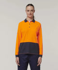 Hard Yakka Women's Long Sleeve Hi Vis Polo Shirt Y08603 - Allsorts Workwear