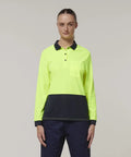 Hard Yakka Women's Long Sleeve Hi Vis Polo Shirt Y08603 - Allsorts Workwear