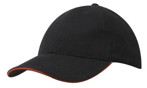Headwear Brushed Heavy Cotton Cap With Sandwich Trim X12 - 4210 - Allsorts Workwear
