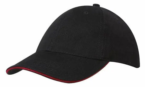 Headwear Brushed Heavy Cotton Cap With Sandwich Trim X12 - 4210 - Allsorts Workwear