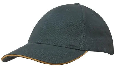 Headwear Brushed Heavy Cotton Cap With Sandwich Trim X12 - 4210 - Allsorts Workwear