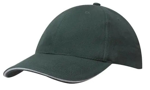 Headwear Brushed Heavy Cotton Cap With Sandwich Trim X12 - 4210 - Allsorts Workwear