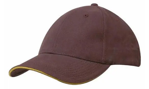 Headwear Brushed Heavy Cotton Cap With Sandwich Trim X12 - 4210 - Allsorts Workwear