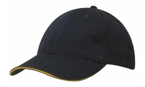Headwear Brushed Heavy Cotton Cap With Sandwich Trim X12 - 4210 - Allsorts Workwear