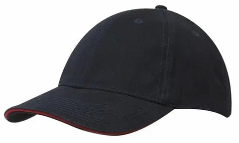Headwear Brushed Heavy Cotton Cap With Sandwich Trim X12 - 4210 - Allsorts Workwear