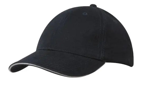 Headwear Brushed Heavy Cotton Cap With Sandwich Trim X12 - 4210 - Allsorts Workwear
