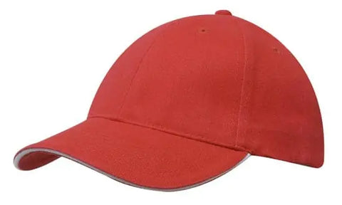 Headwear Brushed Heavy Cotton Cap With Sandwich Trim X12 - 4210 - Allsorts Workwear