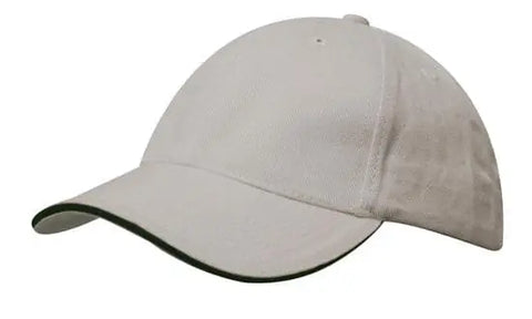 Headwear Brushed Heavy Cotton Cap With Sandwich Trim X12 - 4210 - Allsorts Workwear