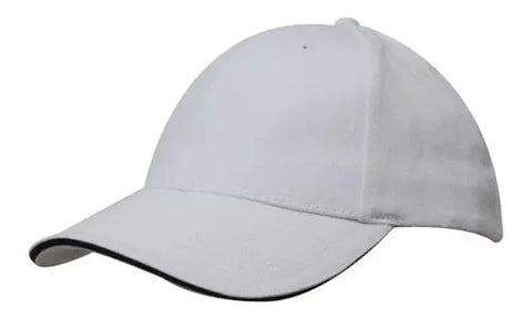 Headwear Brushed Heavy Cotton Cap With Sandwich Trim X12 - 4210 - Allsorts Workwear