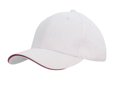 Headwear Brushed Heavy Cotton Cap With Sandwich Trim X12 - 4210 - Allsorts Workwear