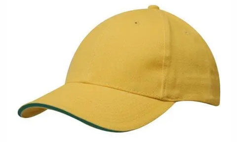 Headwear Brushed Heavy Cotton Cap With Sandwich Trim X12 - 4210 - Allsorts Workwear