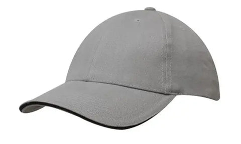 Headwear Brushed Heavy Cotton Cap With Sandwich Trim X12 - 4210 - Allsorts Workwear