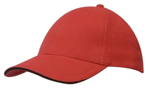 Headwear Brushed Heavy Cotton Cap With Sandwich Trim X12 - 4210 - Allsorts Workwear