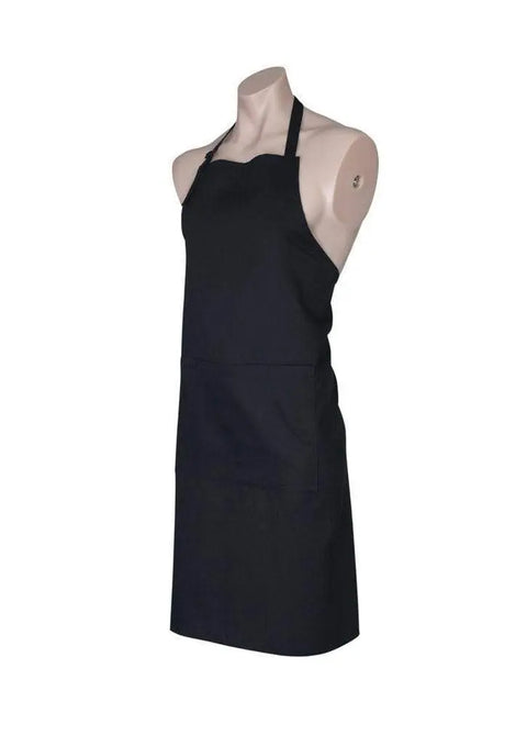 Biz Collection Hospitality & Chefwear Black Biz Collection Bib Apron with Round Neck Strap BA95
