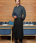 Biz Collection Hospitality & Chefwear Black Biz Collection Continental Style Full Length Apron BA93